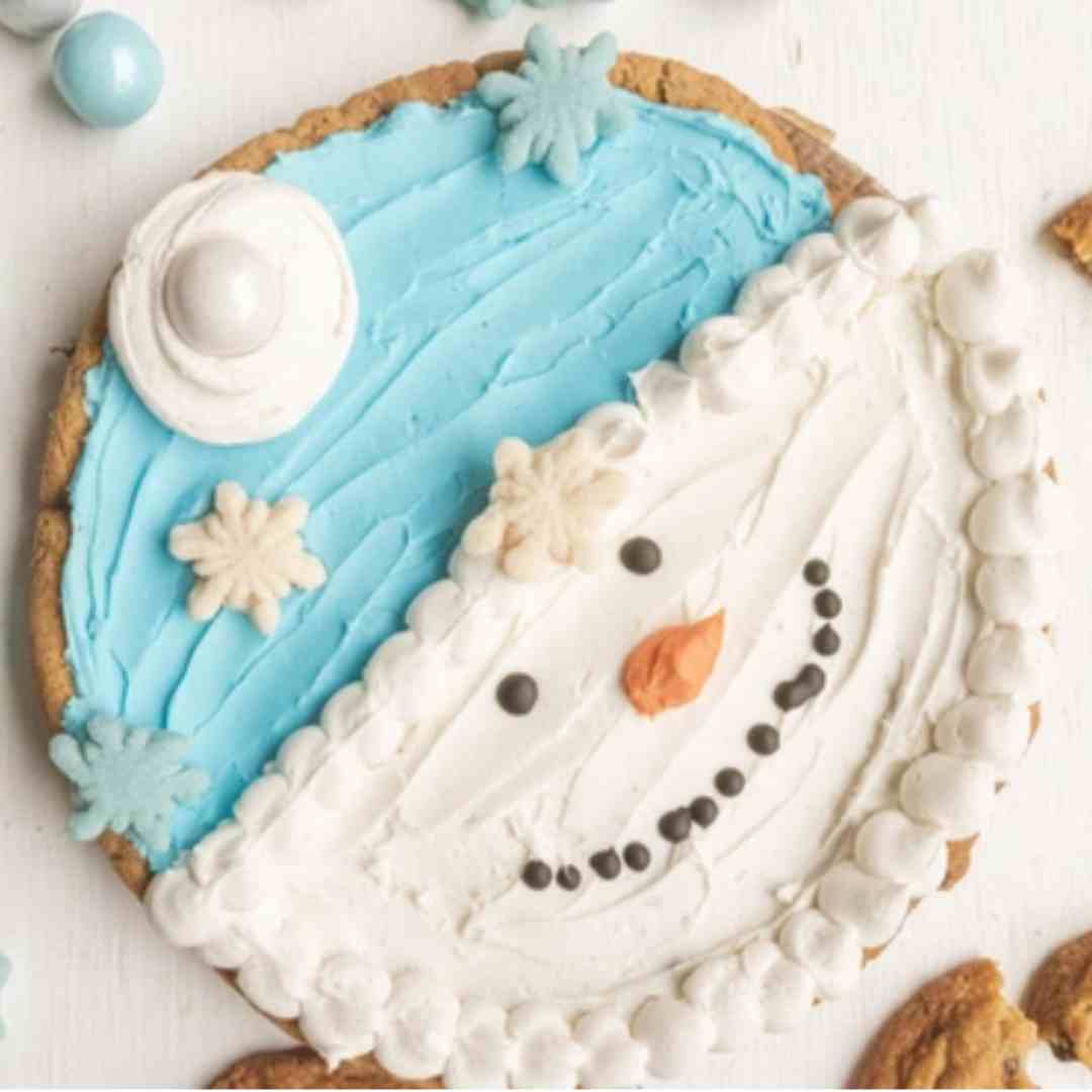 Snowman Cookie Cake